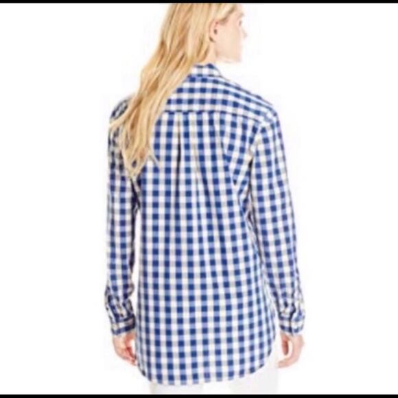 Lucky Brand Blue White Plaid Pull Over Tunic Small - Picture 2 of 12
